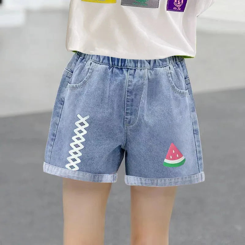 New Girls Denim Shorts Summer Kids Girl Hot Pants Clothing Baby Casual Jean Shorts 4 6 8 10 12 14 Year