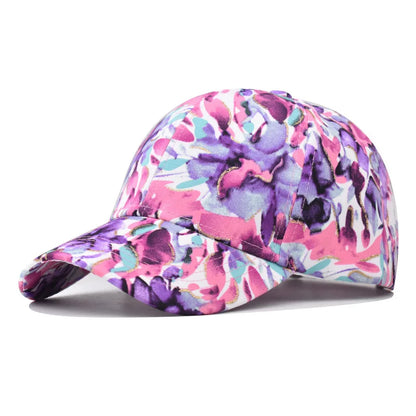 New Print Flower Baseball Caps for Men and Women Summer Sun Hat Visor Cap Adjustable Bonne Hats Gorras