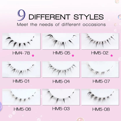 Lower Eyelashes Pack Under Eye Lashes Soft Lower Eyelashes 100% Handmade Clear Band Manga Bottom Lashes Makeup Tools