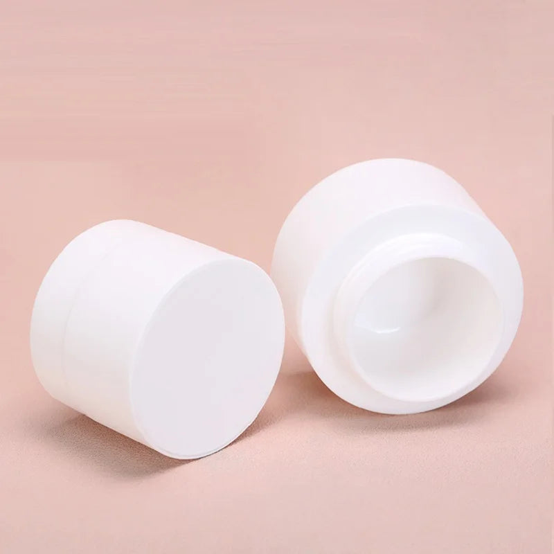 20Pcs Matte Black Skincare Face Cream Pots White Cosmetic Jar PET 30G 50G 100G Refillable Bottle Plastic Containers With Lids