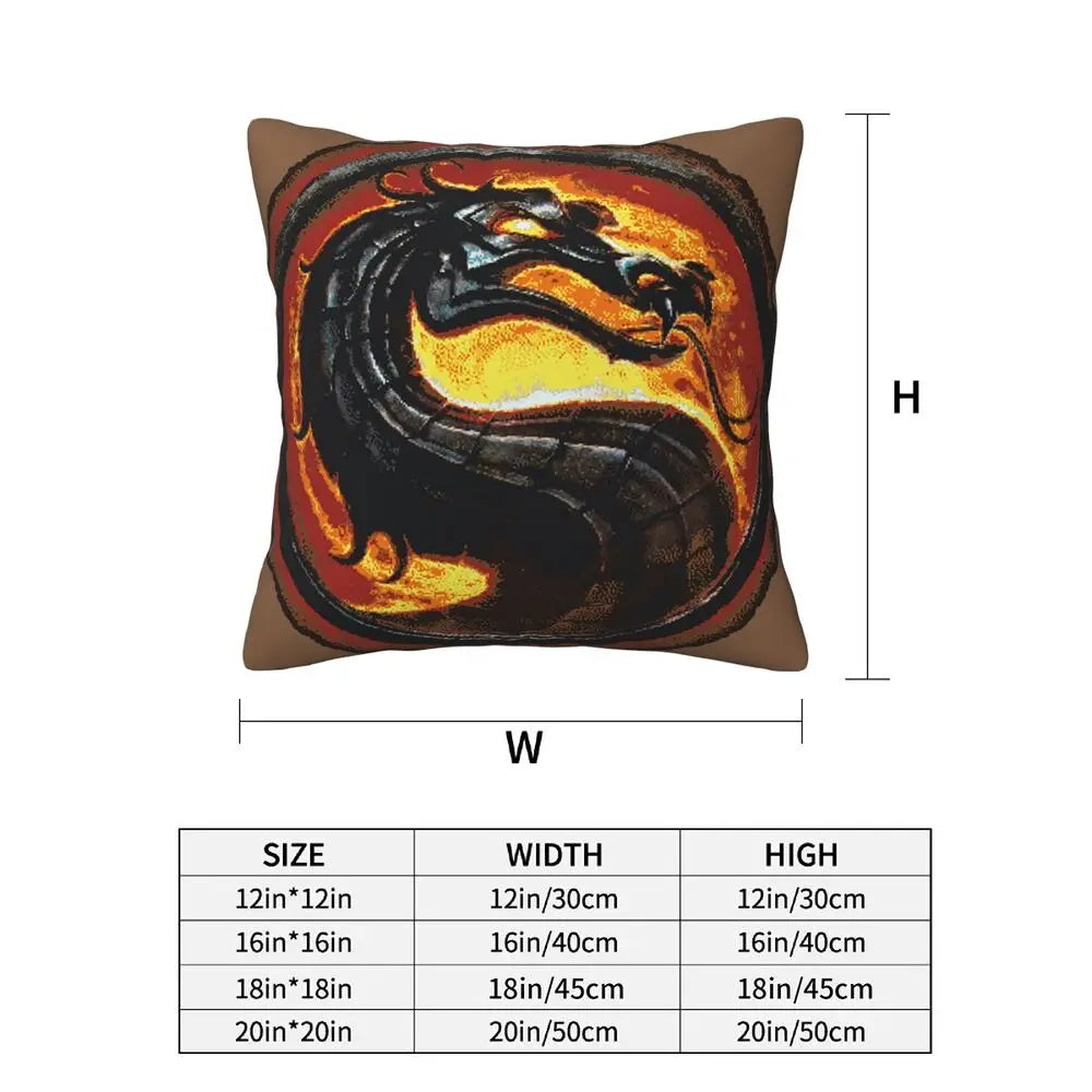 Mortal Kombat Logo 2 pcs Square Pillowcase Pillow Cover Cushion Decor Comfort Throw Pillow for Home Living Room