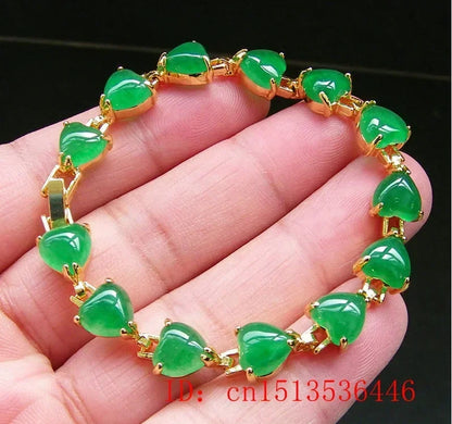 Natural Green Jade Agate LOVE Beads Bracelet Adjustable Bangle Charm Jewelry Yoga Water Drop Shell Flower Pendant Bracelet Woman