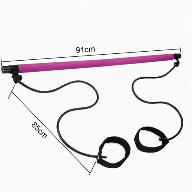 Pilates Bar Kit with Resistance Bands Workout Equipment Legs,Hip,Waist Exercise Fitness Equipment for Women Men Home Gym Yoga