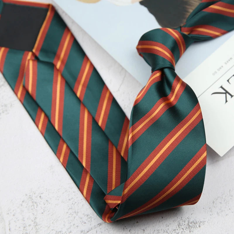 New Trendy Striped Neckties For Men Formal Silk Tie Polyester Jacquard Skinny Neck Tie Wedding Corbata 8cm Gravata Luxury Ties