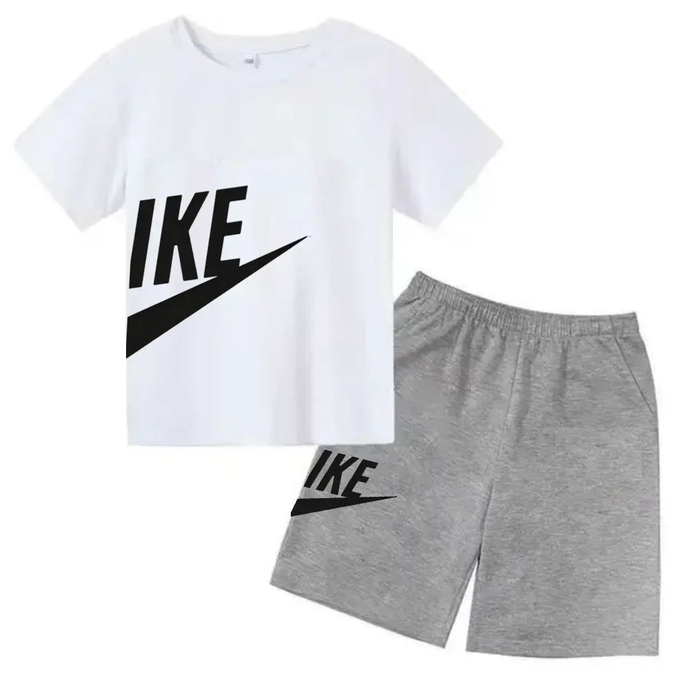 Brand Print Fan Clothes Children Teen T Shirt Suit Summer Top +shorts 2 Pcs Set Short Sleeve Casual Fashion Boys Girls Kid Set