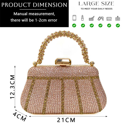 Venus Chan-Nigerian Heel Party for Women Shoes and Bag Set Champagne Colour Rhinestone Handbag Italian Design Wedding INS 2024