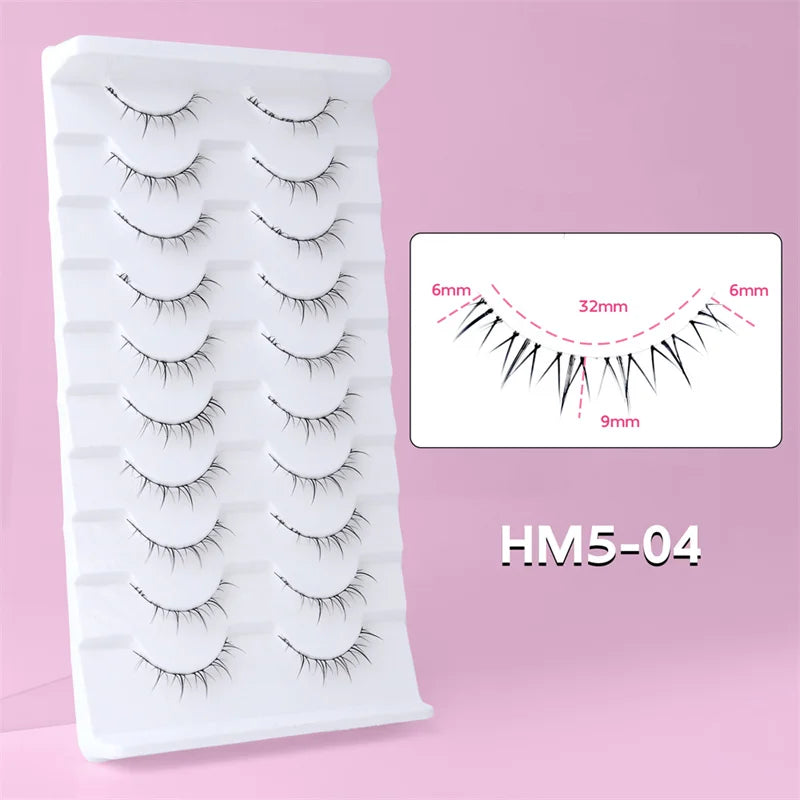 Lower Eyelashes Pack Under Eye Lashes Soft Lower Eyelashes 100% Handmade Clear Band Manga Bottom Lashes Makeup Tools