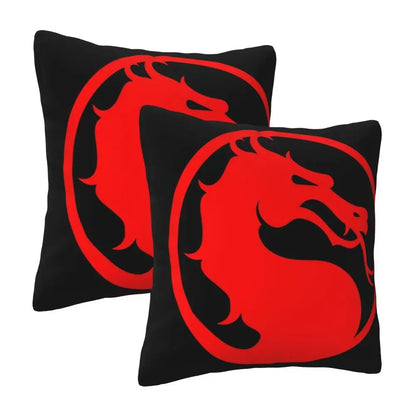 Mortal Kombat Logo 2 pcs Square Pillowcase Pillow Cover Cushion Decor Comfort Throw Pillow for Home Living Room