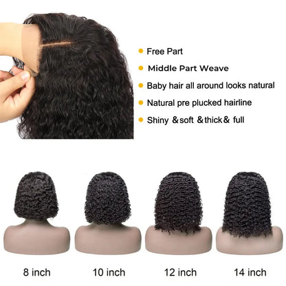 Brazilian Short Curly Bob Lace Front Human Hair Wigs PrePluck With Baby Hair Deep Wave Frontal Wig For Women Water Wave Lace Wig