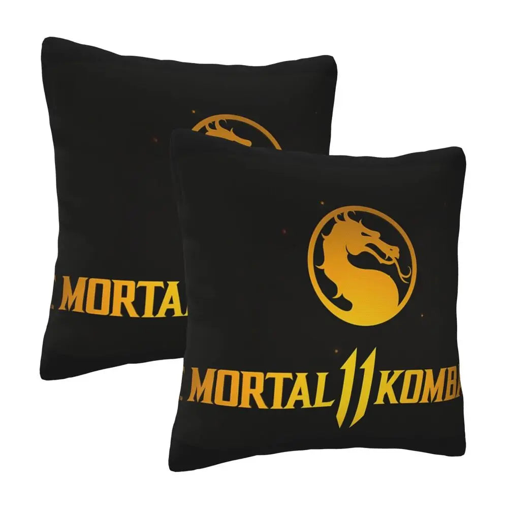 Mortal Kombat Logo 2 pcs Square Pillowcase Pillow Cover Cushion Decor Comfort Throw Pillow for Home Living Room