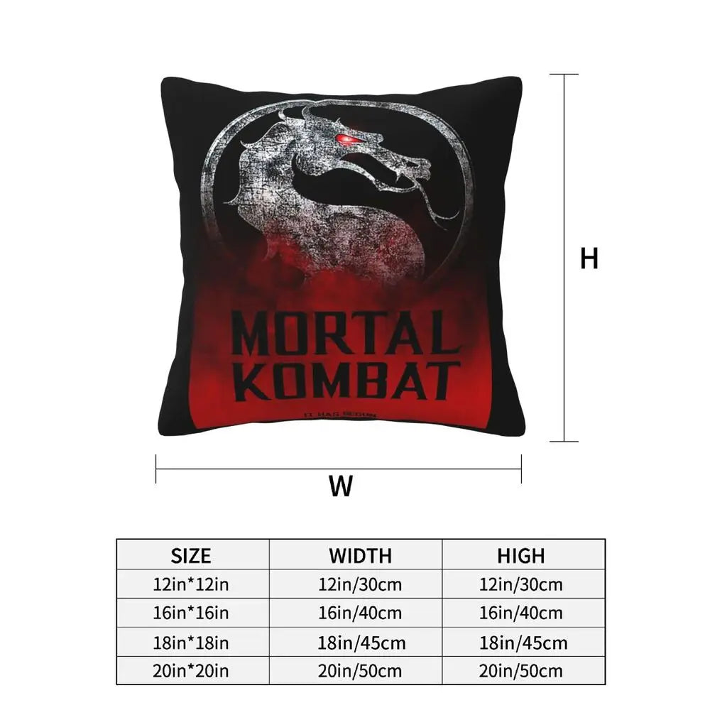 Mortal Kombat Logo 2 pcs Square Pillowcase Pillow Cover Cushion Decor Comfort Throw Pillow for Home Living Room