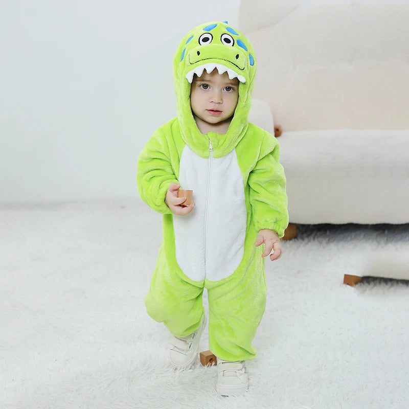 Anime Bear Baby Girl Boy Clothes Romper Lovely Infant Baby Onesie Bodysuit Newborn Zipper Hooded Flannel Cosplay Jumpsuits