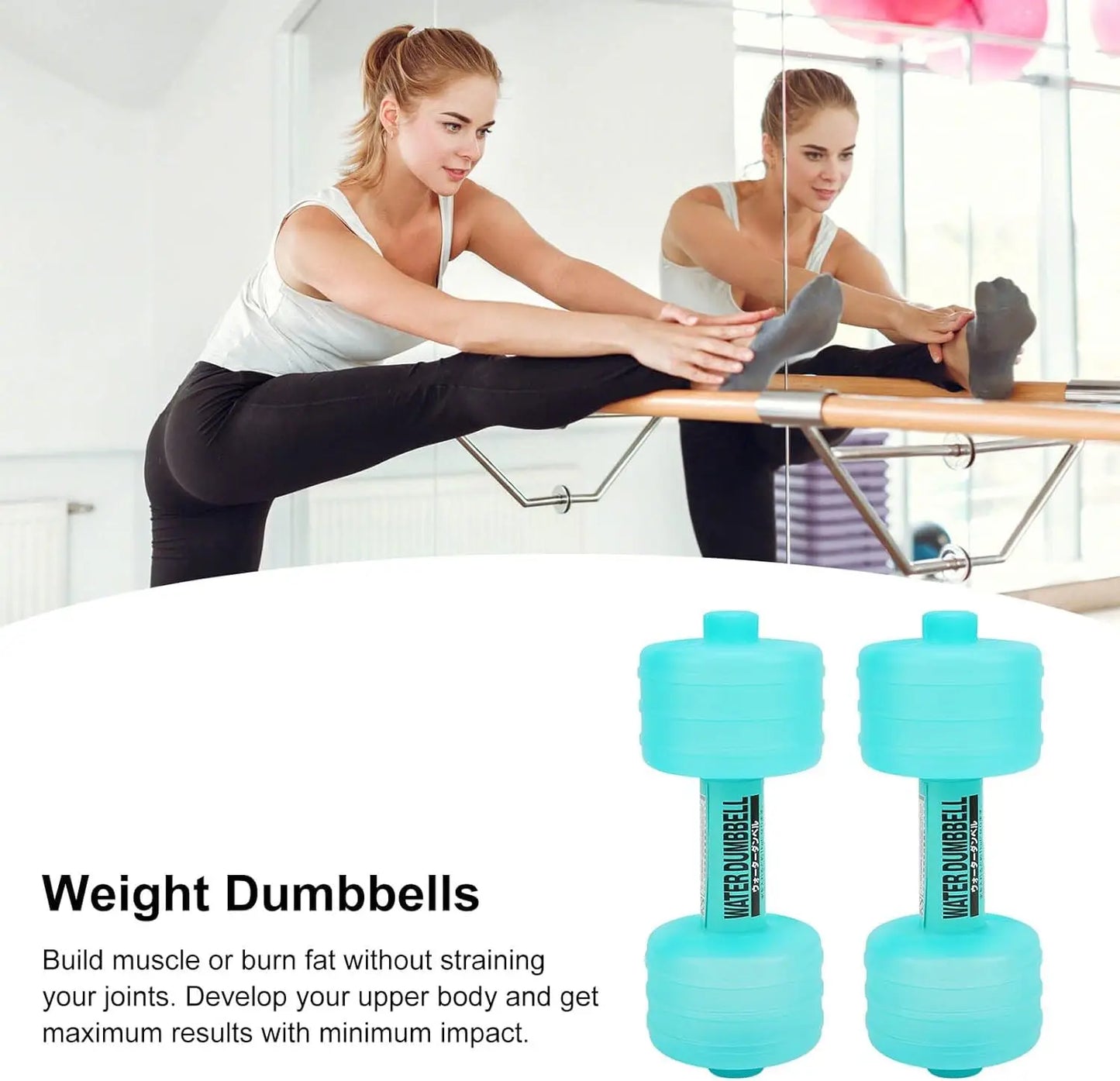 1kg Weight Loss Water Dumbbell Adjustable Gym Exercise Equipment Home Fitness Gym for Fitness Aquatic Barbell Gym Weight Loss