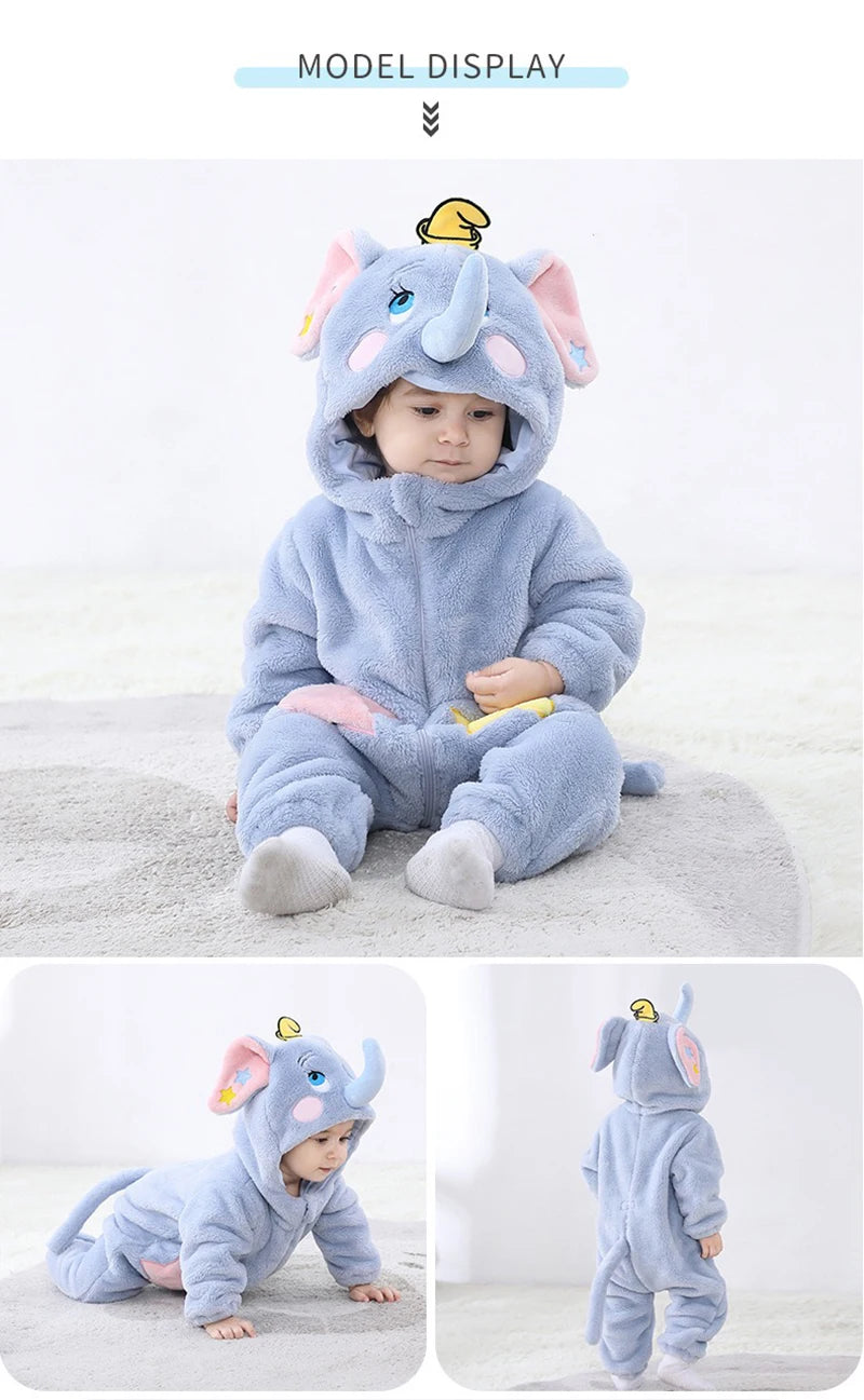 Elephant Onesies Baby Clothing Animal Kigurumi Newborn Cartoon Pajamas Infant Jumpsuit Kids Halloween Cosplay Costume Outfits