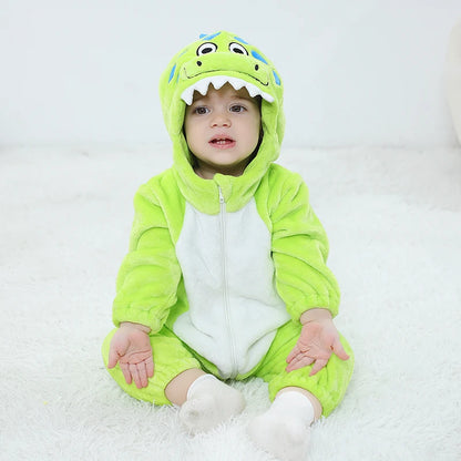 Anime Bear Baby Girl Boy Clothes Romper Lovely Infant Baby Onesie Bodysuit Newborn Zipper Hooded Flannel Cosplay Jumpsuits