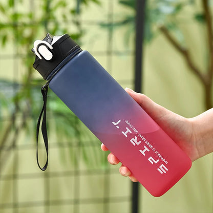 800ml/28oz Large Capacity Sports Water Bottle Leak Proof Colorful Plastic Cup Drinking Outdoor Travel Portable Gym Fitness Jugs