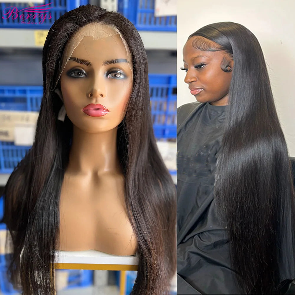 Berry's Fashion Hair Straight 13x6 HD Lace Front Human Hair Wigs Pre Plucked 5x5 Lace Closure Wig And 13x4 Lace Frontal Wig 250%