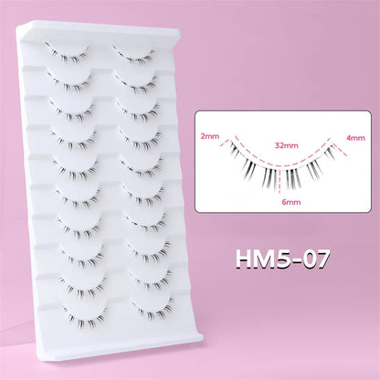 Lower Eyelashes Pack Under Eye Lashes Soft Lower Eyelashes 100% Handmade Clear Band Manga Bottom Lashes Makeup Tools