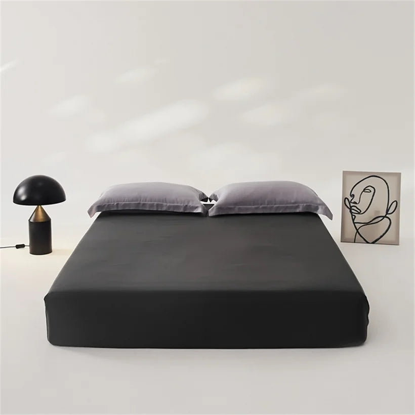 Smooth 3Pcs Set Mulberry Silk Bedding Sheet Set, High End 1Pc Fitted Sheet and 2Pcs Pillowcase, Bed Mattress Cover 140/160/200cm