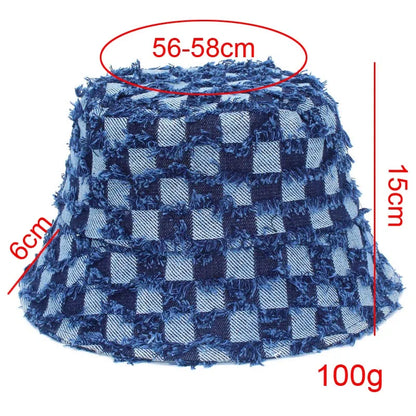 Jeans Buckets Hats Black Blue Hat For Men Women Panama Fisherman Caps Summer Fishing Bucket Sun Hat Flat Top Cap