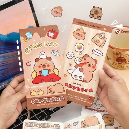 Pocket Mini Capybara Notepad Kawaii INS Capybara Hand Ledger Notebook Thickening Cartoon Memo Notes Student