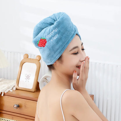 1pc Quickly Dry Hair Hat Super Absorbent Soft Bathroom Women Head Towels Girls Cute Hair Towel Hair Dry Wrap Bonnets