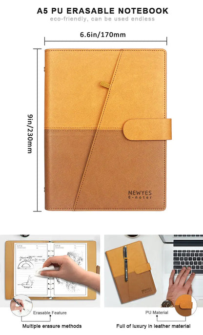 Newyes Professional Smart Notepad A5 Diary Leather Journal Erasable Notebook For Students