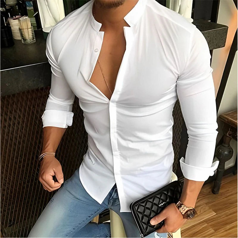 Men's Shirt Plaid Stripe Geometric Stand Collar Outdoor Street Print Long Sleeve Clothing Fashion Streetwear Designer Casual