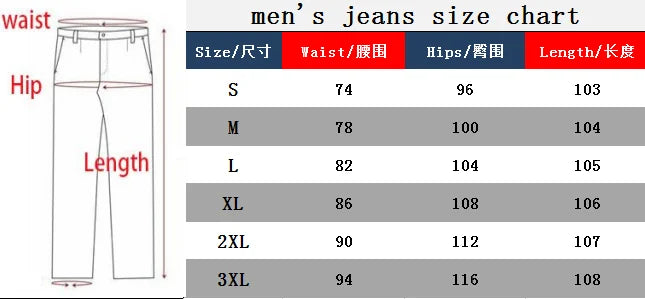 High Quality Men's Jeans Black Straight Spring Autumn Denim Pockets Casual Trousers Light Blue Streetwear