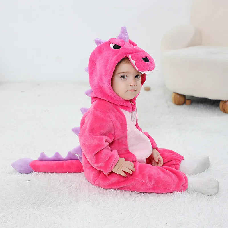 Anime Bear Baby Girl Boy Clothes Romper Lovely Infant Baby Onesie Bodysuit Newborn Zipper Hooded Flannel Cosplay Jumpsuits