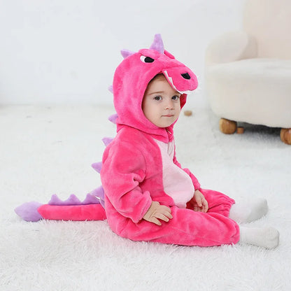 Anime Bear Baby Girl Boy Clothes Romper Lovely Infant Baby Onesie Bodysuit Newborn Zipper Hooded Flannel Cosplay Jumpsuits