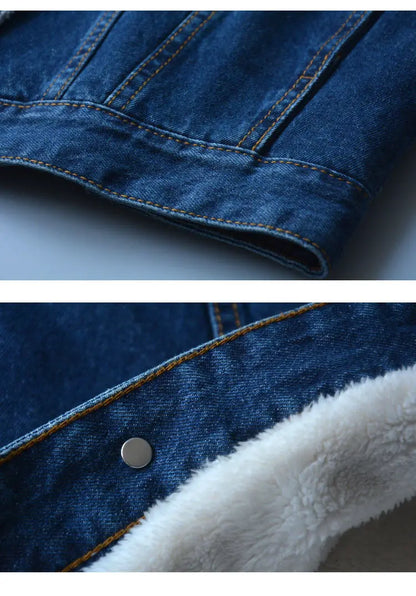 2023 Autumn Winter Denim Coats Women's Thicke Cowboy Jacket Loose Jeans Streetwear Outerwear for Women