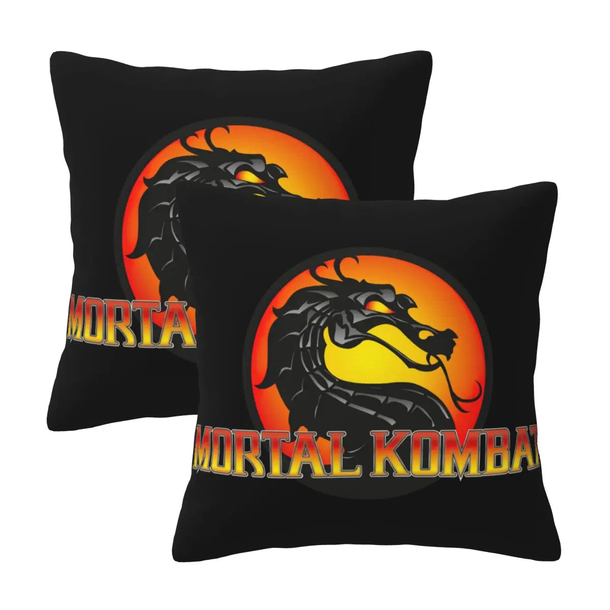 Mortal Kombat Logo 2 pcs Square Pillowcase Pillow Cover Cushion Decor Comfort Throw Pillow for Home Living Room