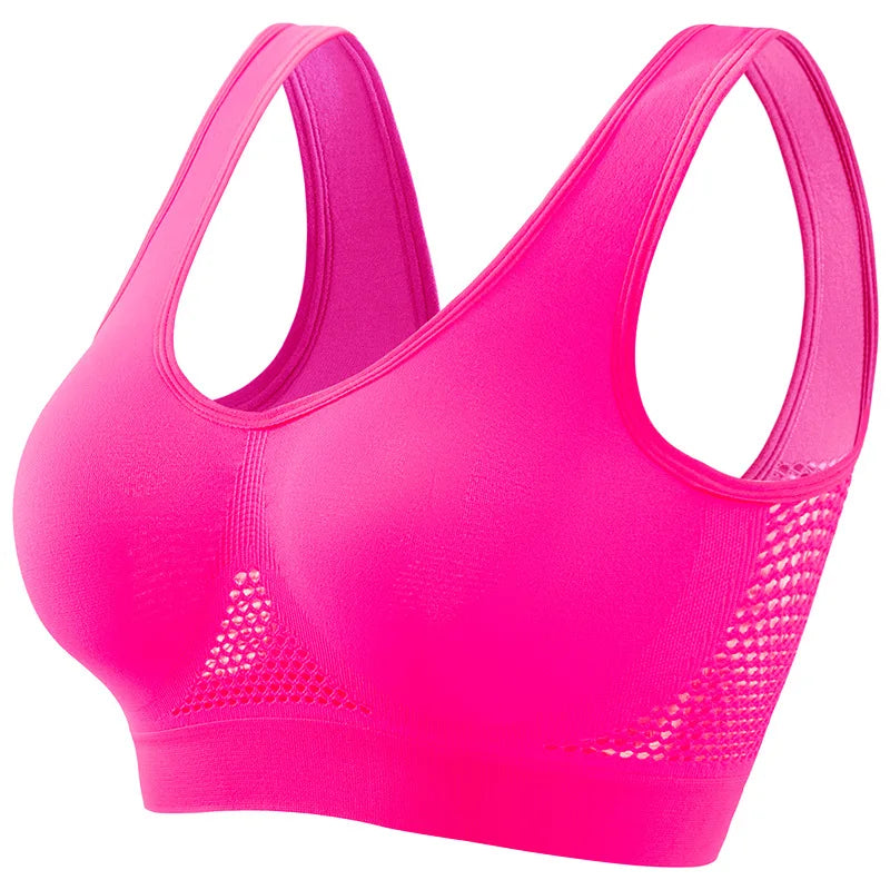 M-5XL Seamless Bras For Women Push Up Hollow Breathable Sports Bra Female Unwired No Pads Crop Top Girls Sexy Lingerie Brassiere