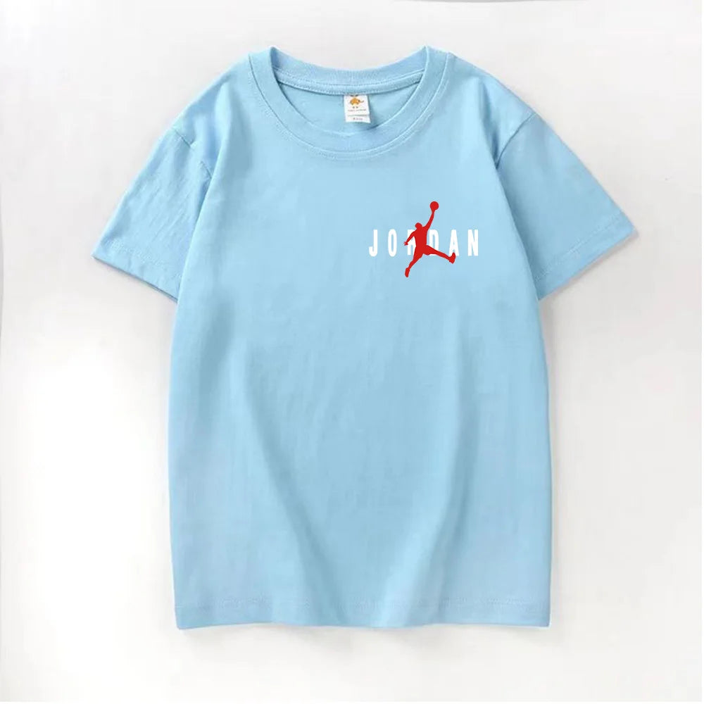 Summer Brand Sports Running Teen Boy T-shirt Short Sleeved Cotton Women Men T Shirt Girl Clothing Fashion Student Top Casual Tee