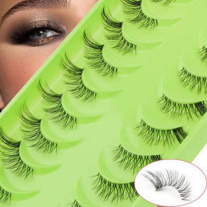 YSDO 3/10 Pairs Cat Eye Lash Wispy Half Lashes Natural False Eyelashes Extensions Fluffy Volume 3D Mink Lashes Makeup Faux Cils