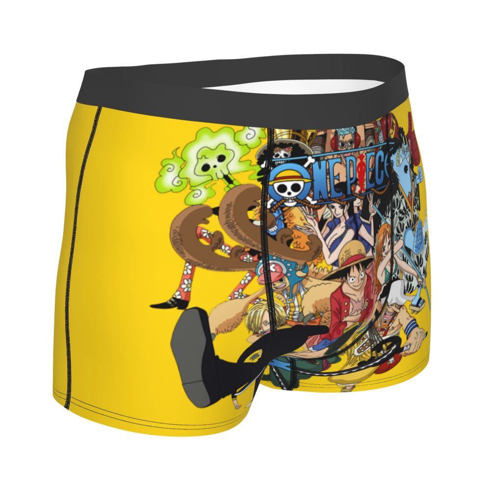 Best One Collage Collection Poster Man's Boxer Briefs Luffy Highly Breathable Underpants Top Quality Print Shorts Birthday Gifts