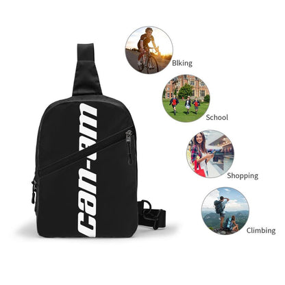 custom Motorcycle BRP Can-Am Print Sling Chest Bag Custom Crossbody Shoulder Backpack for Men Traveling Daypack