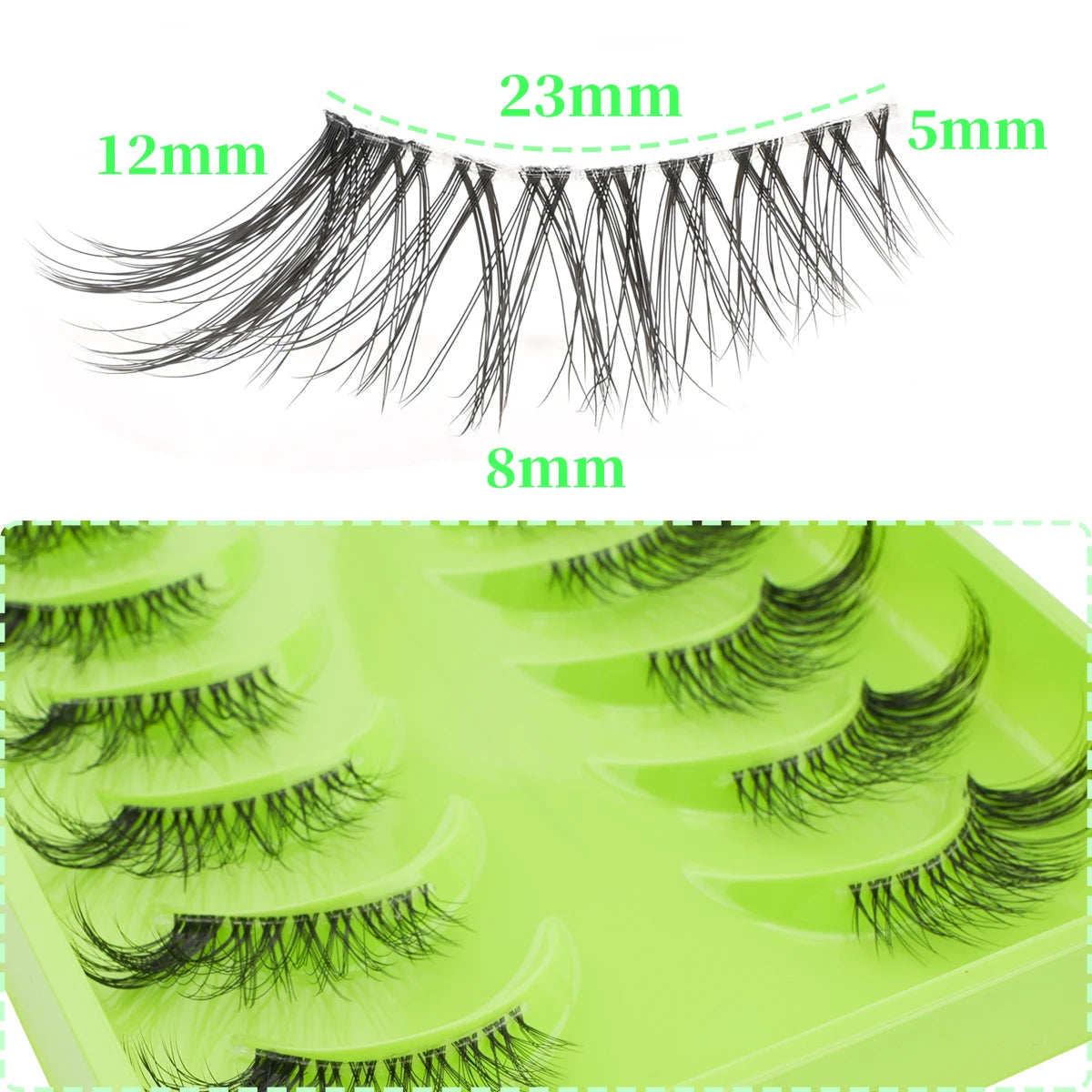 YSDO 3/10 Pairs Cat Eye Lash Wispy Half Lashes Natural False Eyelashes Extensions Fluffy Volume 3D Mink Lashes Makeup Faux Cils