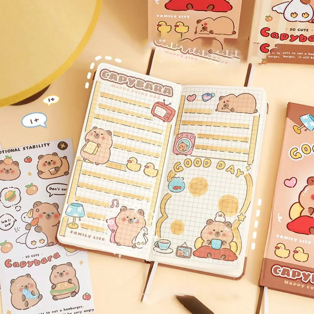 Pocket Mini Capybara Notepad Kawaii INS Capybara Hand Ledger Notebook Thickening Cartoon Memo Notes Student