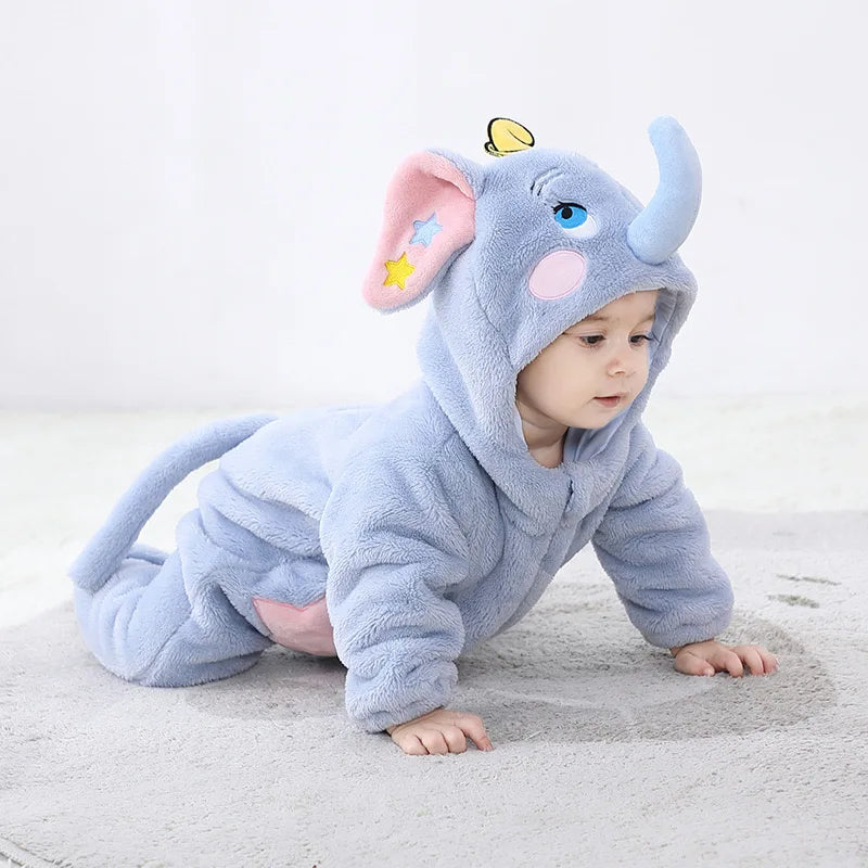 Elephant Onesies Baby Clothing Animal Kigurumi Newborn Cartoon Pajamas Infant Jumpsuit Kids Halloween Cosplay Costume Outfits