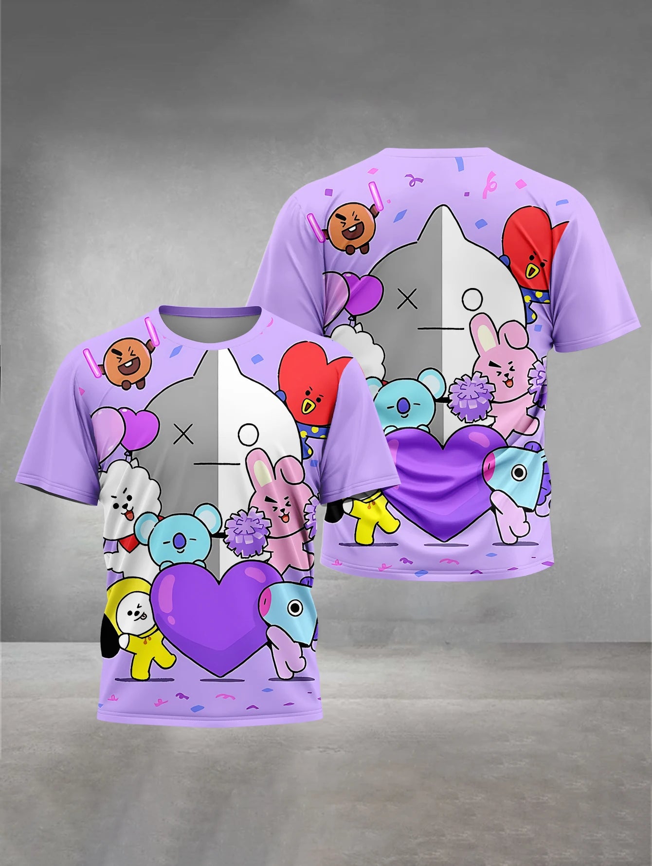 Cute Cartoon 3D Print Baby Clothing 5 to 14 Years Male Outdoor Clothes for B-BT-21-S Children Boy Girl Child T-Shirt Top Shirts