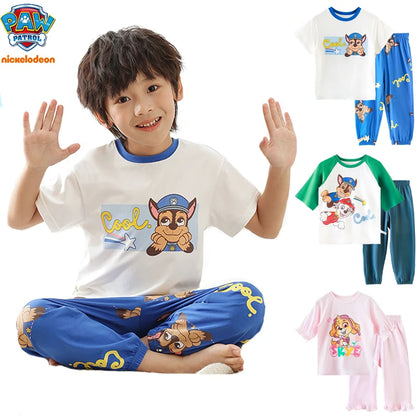 Genuine Paw Patrol Skye Chase Thin Children's Pajamas Sets Spring Summer Cartoon Students Tops Pants Kids Boys girls Sleepwear