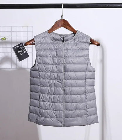 2024 New Spring Autumn Fashionable Outerwear Warm Vests Light Down Women Waistcoat Portable Warm Sleeveless Liner Casual