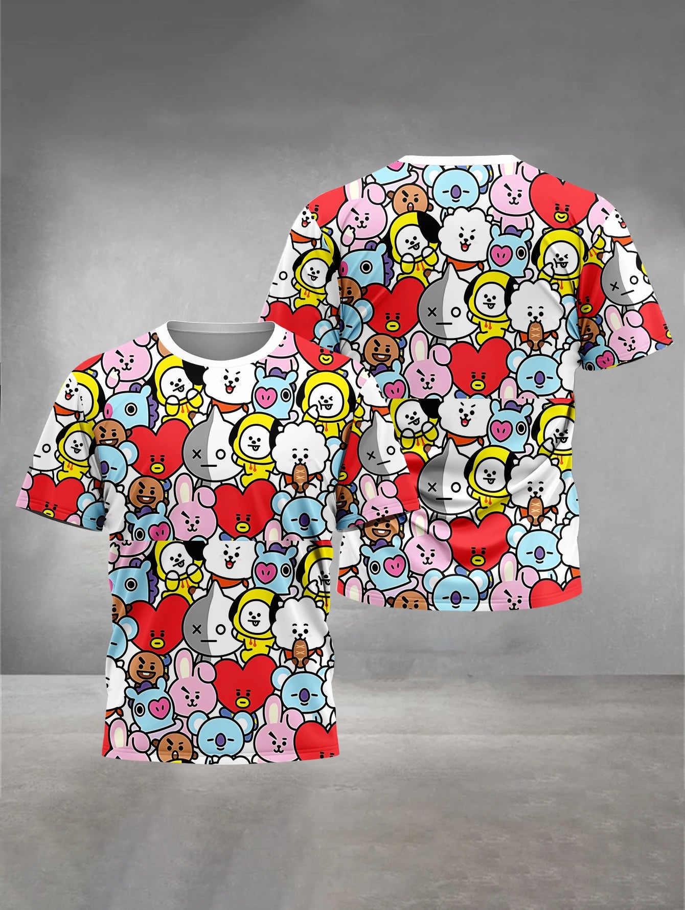 Cute Cartoon 3D Print Baby Clothing 5 to 14 Years Male Outdoor Clothes for B-BT-21-S Children Boy Girl Child T-Shirt Top Shirts