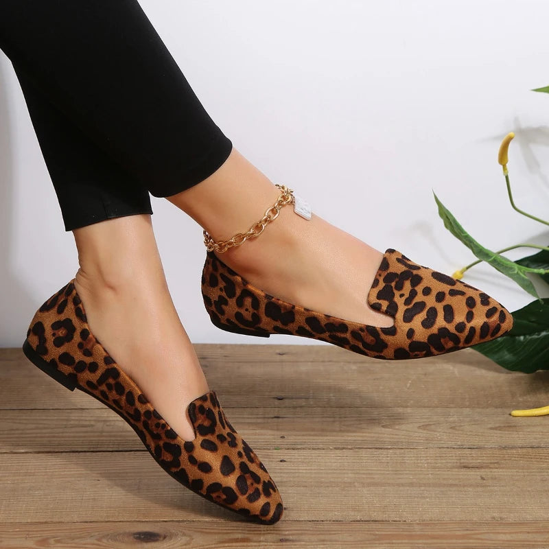 Leopard Print Pointed Toe Shoes