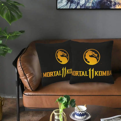 Mortal Kombat Logo 2 pcs Square Pillowcase Pillow Cover Cushion Decor Comfort Throw Pillow for Home Living Room