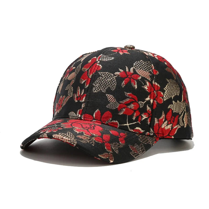 New Print Flower Baseball Caps for Men and Women Summer Sun Hat Visor Cap Adjustable Bonne Hats Gorras