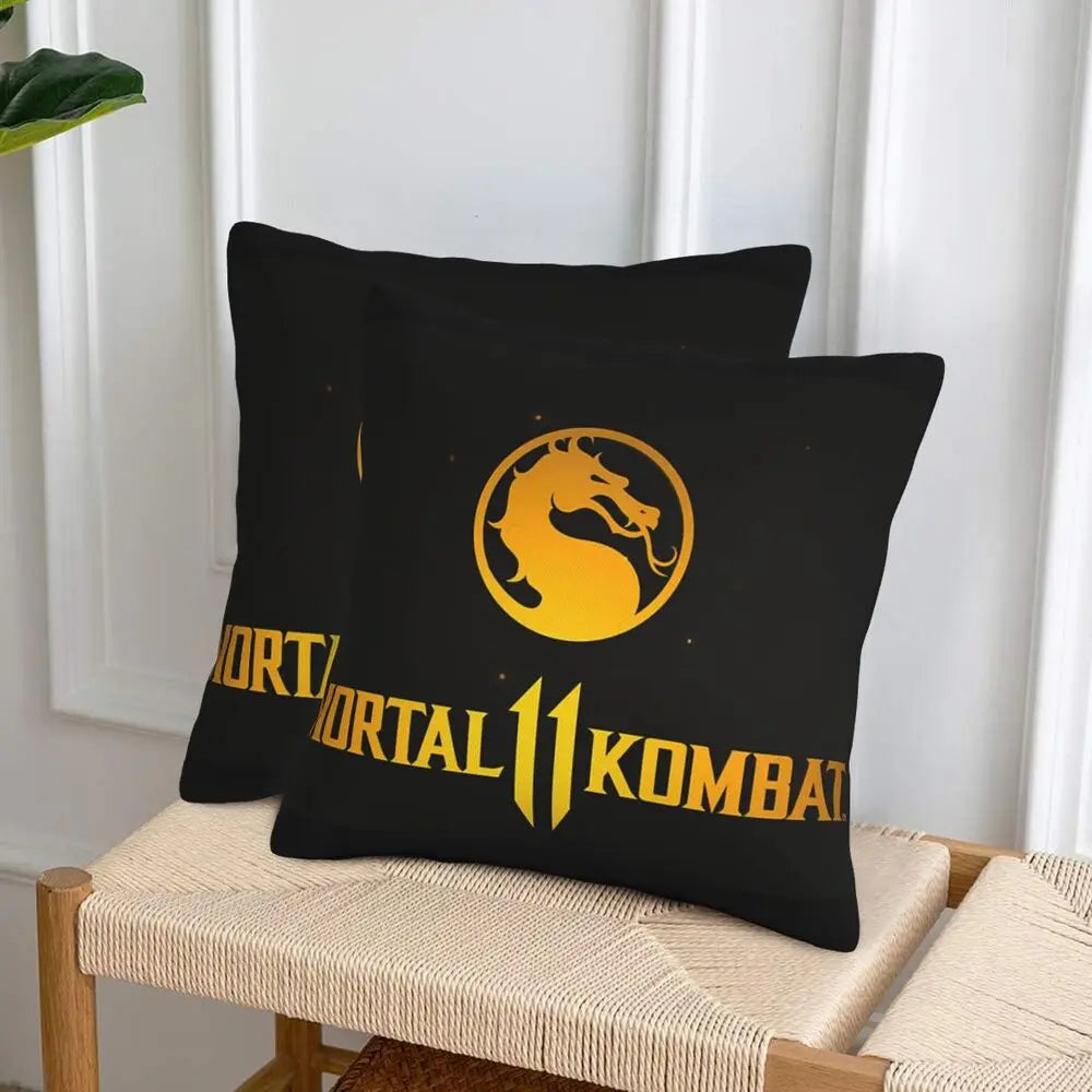 Mortal Kombat Logo 2 pcs Square Pillowcase Pillow Cover Cushion Decor Comfort Throw Pillow for Home Living Room