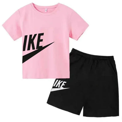 Brand Print Fan Clothes Children Teen T Shirt Suit Summer Top +shorts 2 Pcs Set Short Sleeve Casual Fashion Boys Girls Kid Set